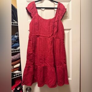 Old Navy Vibrant Red Cotton Dress
